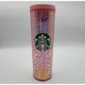 Starbucks Holiday 2020 Iridescent Pink Champagne Bubbles 16 oz Tumbler Twist Lid